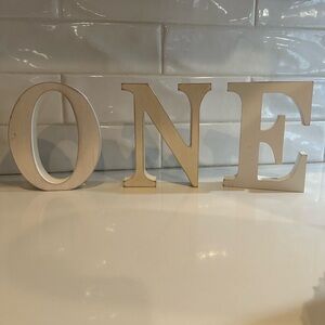 Number ONE wooden letters